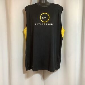 Nike Tank Men’s Size XXL Lance Armstrong Live Strong Black Yellow Loose Fit